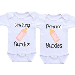 Drinking Buddies Onesies • Twin Girls 🎀🎀